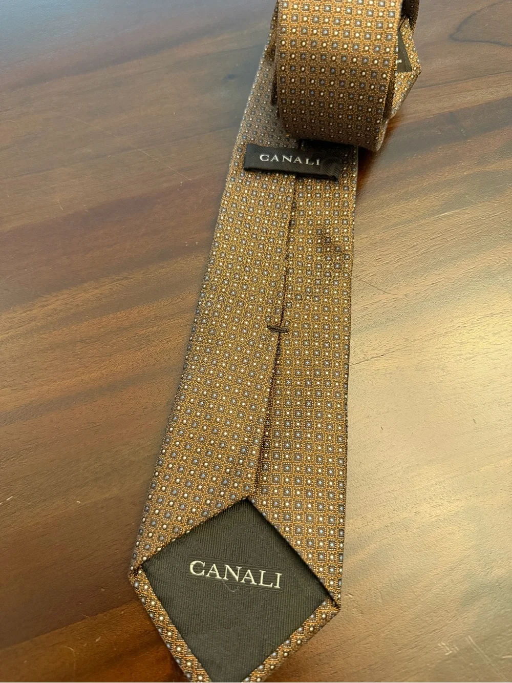 CANALI Men's Jacquard Silk Tie Brown